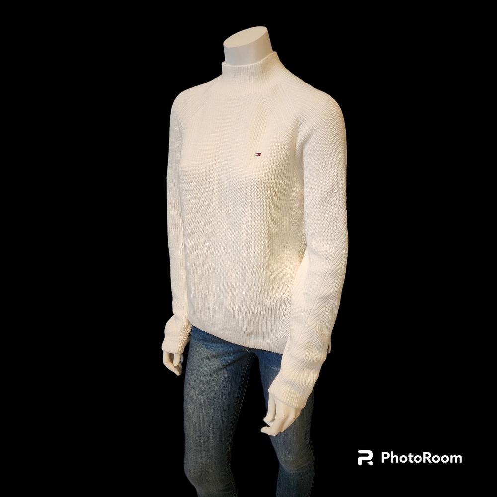 White mockneck sweater